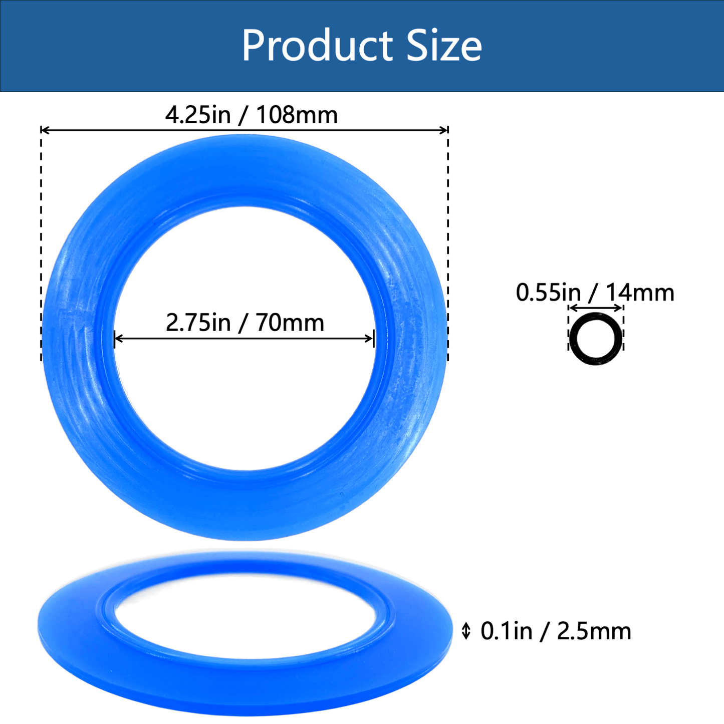 Ankiwi 2-Pack Flush Valve Seal Kit - Stops Ghost Flush, Fixes Running Toilet, Saves Water. Upgraded Silicone with O-Rings for American Standard Toilets, Fits Champion 4 & Eljer Titan 4 (7301111-0070A)